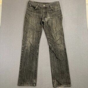 Zegna Sport Jeans Men’s 34x32 Distressed Gray Cotton Straight Denim Zip Fly READ